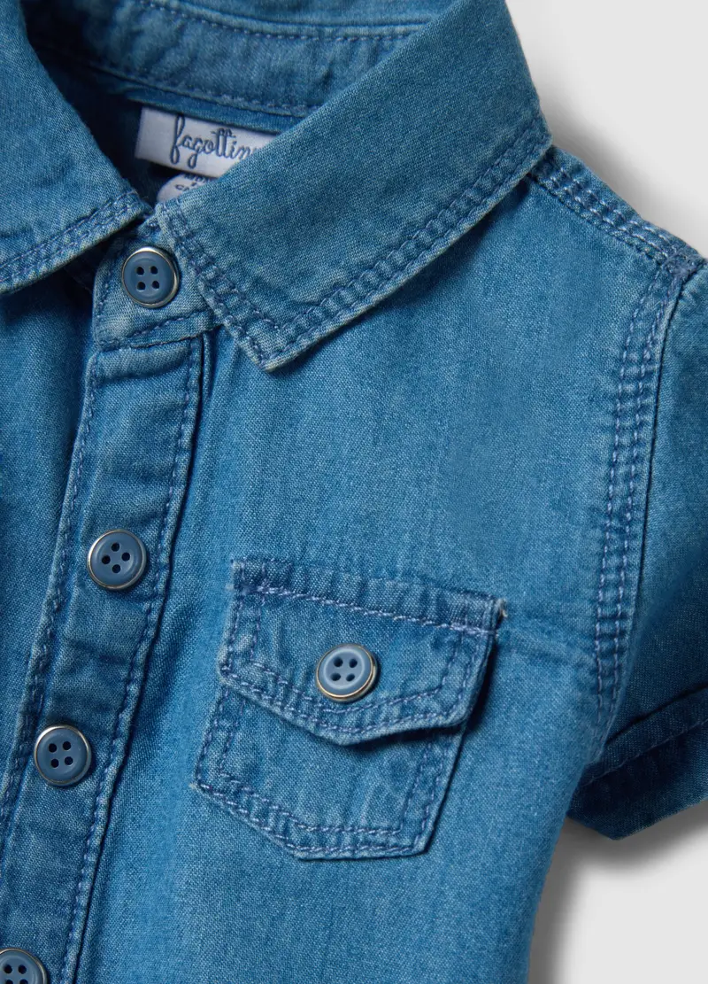 FAGOTTINO Body neonato Neonato Denim 4330457 miniatura 3