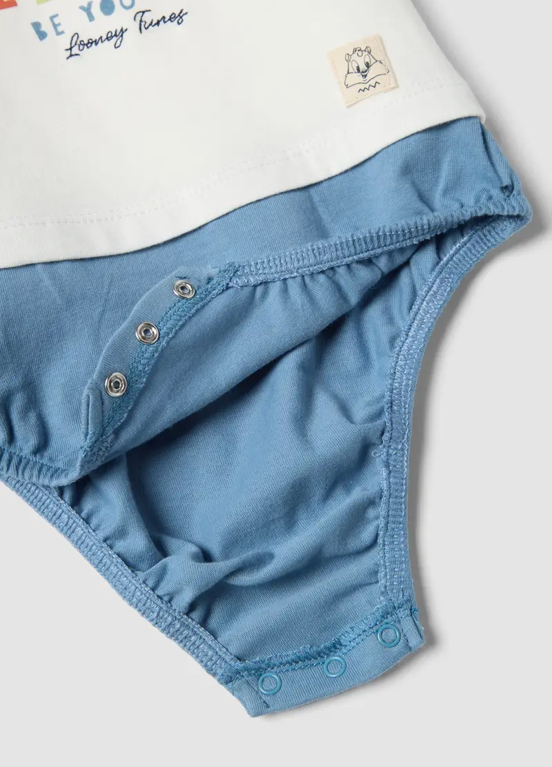 Body In Puro Cotone Multicolor Da Neonato Con Stampa Looney Tunes, Multicolor miniatura 3