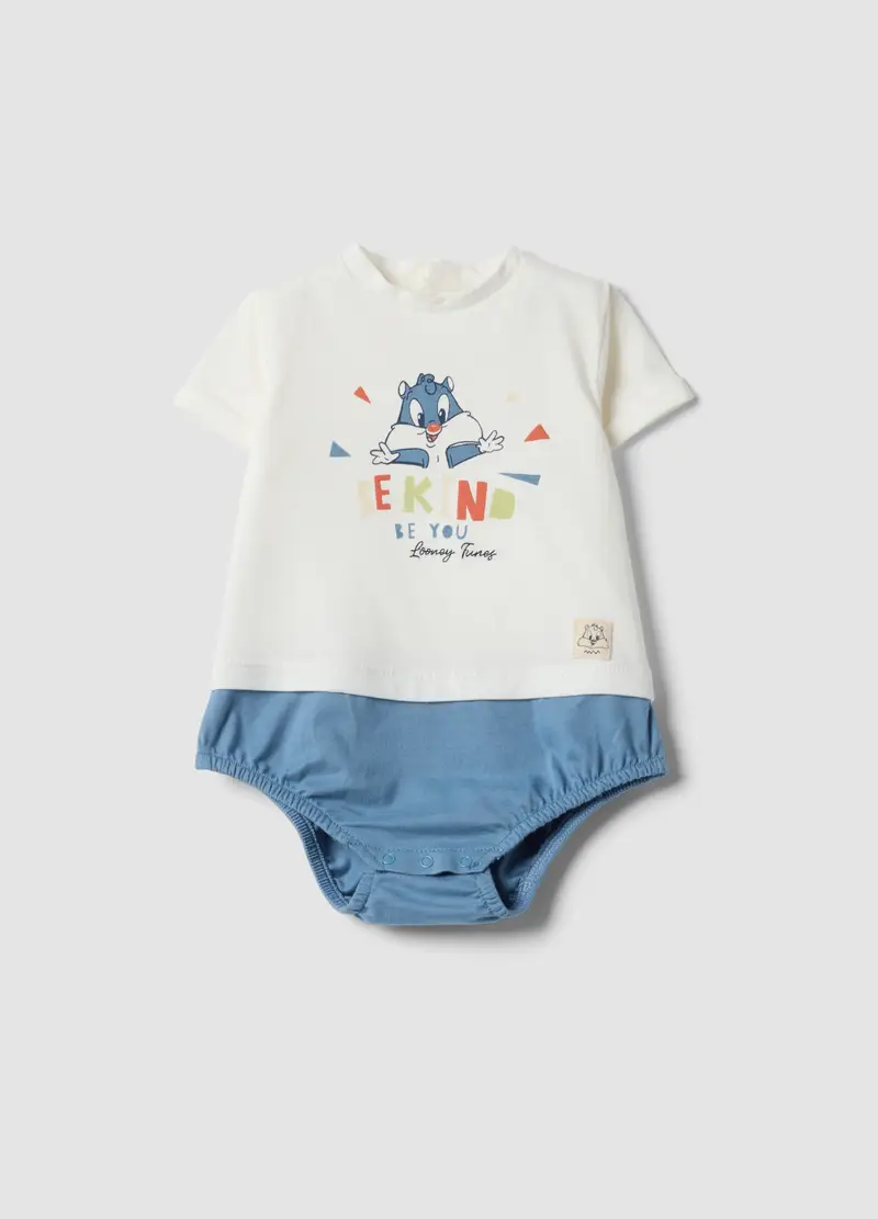 Body In Puro Cotone Multicolor Da Neonato Con Stampa Looney Tunes, Multicolor