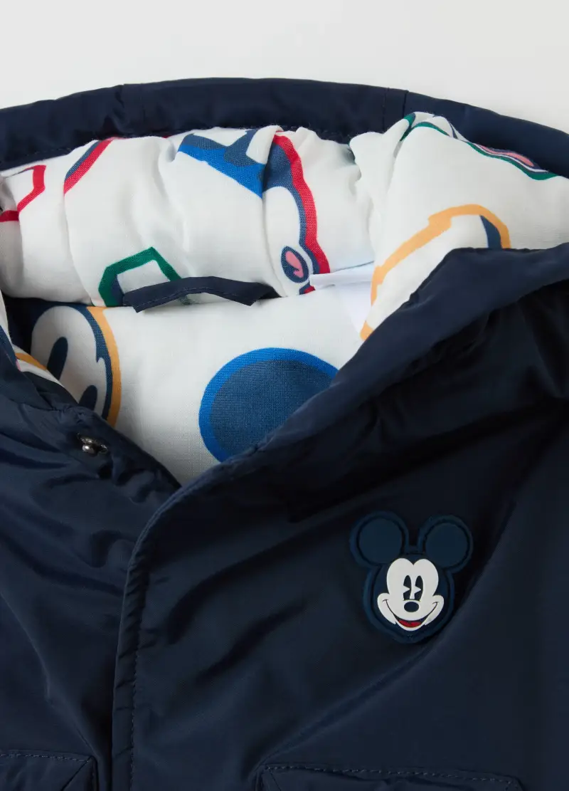 Bomber Con Cappuccio Stampa Topolino, Bambino, Blu miniatura 3