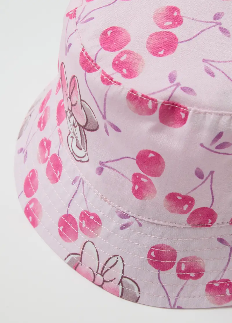 Bucket Hat In Puro Cotone Rosa Da Bimba Con Minnie E Ciliegie, Bambina, Rosa miniatura 2
