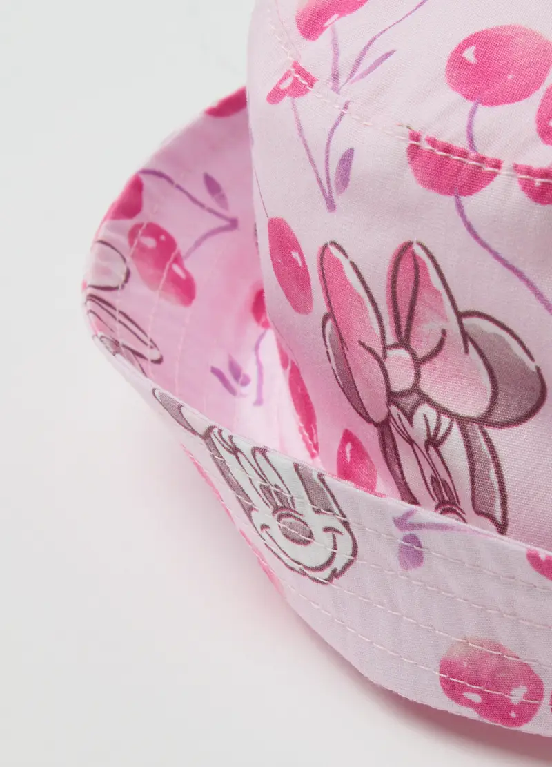 Bucket Hat In Puro Cotone Rosa Da Bimba Con Minnie E Ciliegie, Bambina, Rosa miniatura 3