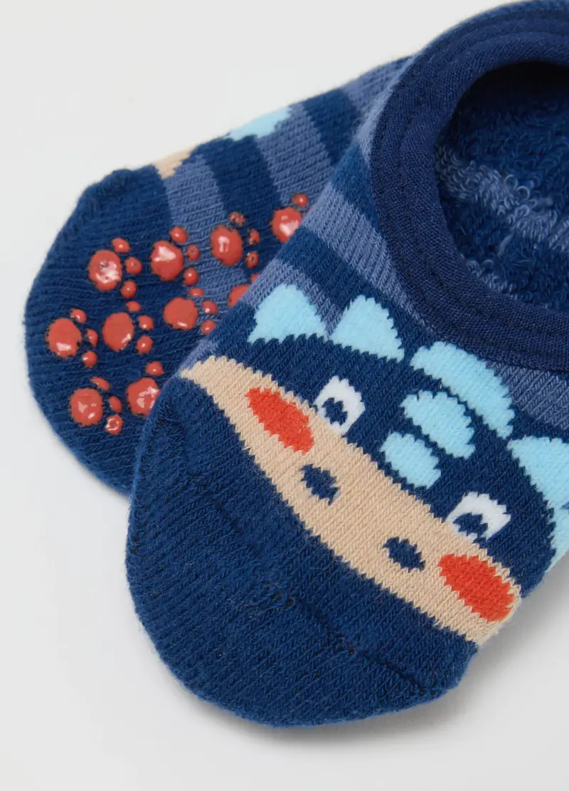 Calze Antiscivolo Da Neonato In Misto Cotone Blu Elasticizzato, Bambino, Multicolor