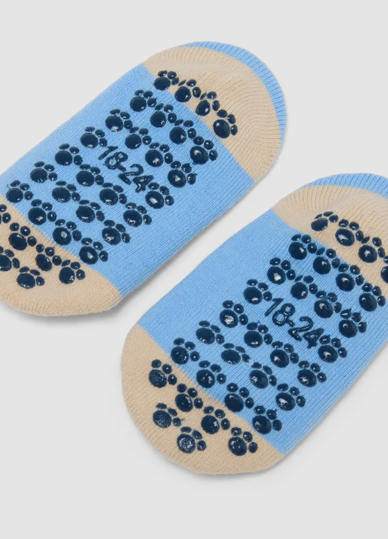 Calzini Antiscivolo In Misto Cotone Multicolor Da Neonato Con Orso, Bambino, Multicolor miniatura 2