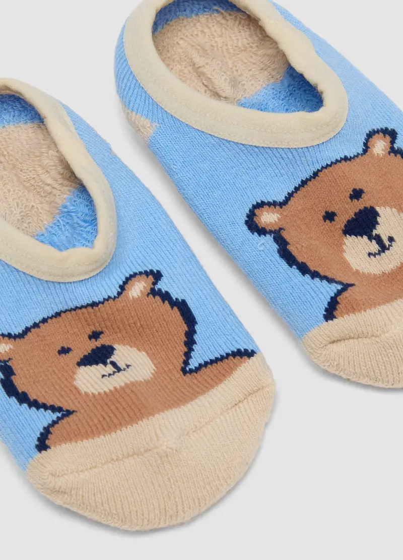 Calzini Antiscivolo In Misto Cotone Multicolor Da Neonato Con Orso, Bambino, Multicolor miniatura 3