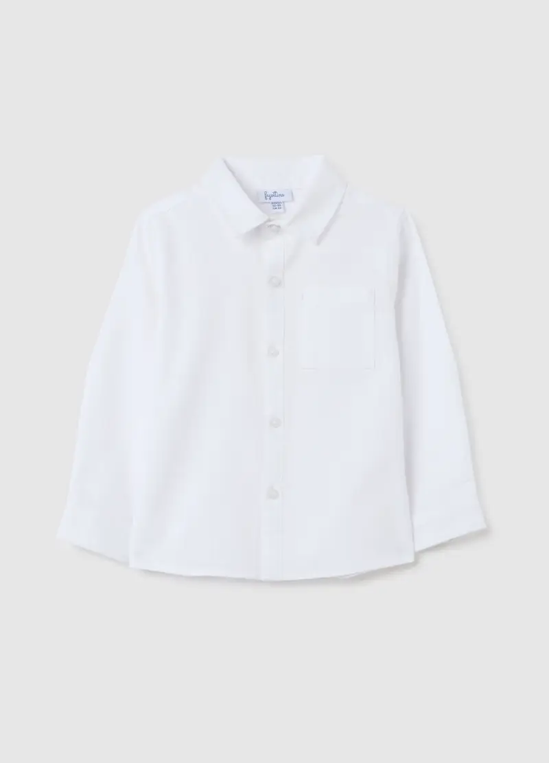 FAGOTTINO, Camicia Da Bambino In Puro Cotone Bianca Regular Fit, Bianco, Taglia: 12-18