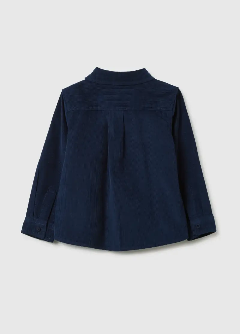 Camicia Da Bambino In Puro Cotone Blu Regular Fit, Blu miniatura 2