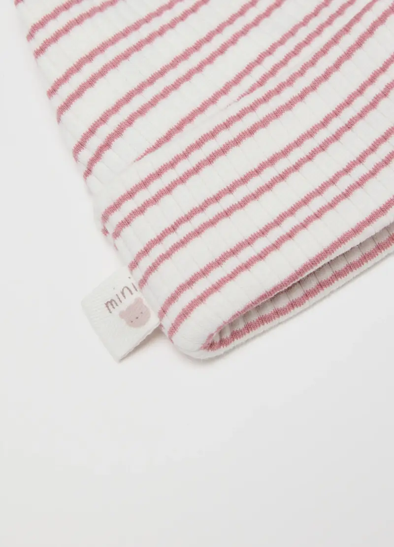 Cappellino A Righe Multicolor Da Neonata In Cotone Elasticizzato, Multicolor miniatura 2