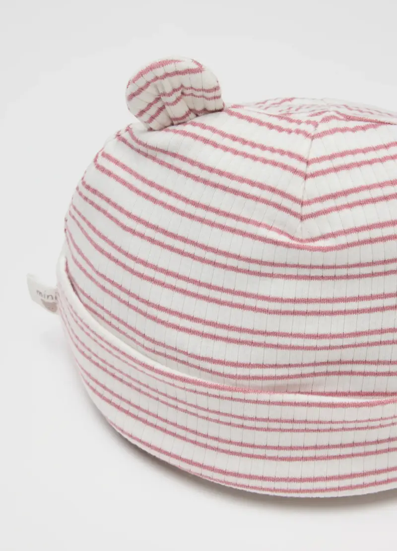 Cappellino A Righe Multicolor Da Neonata In Cotone Elasticizzato, Multicolor miniatura 3