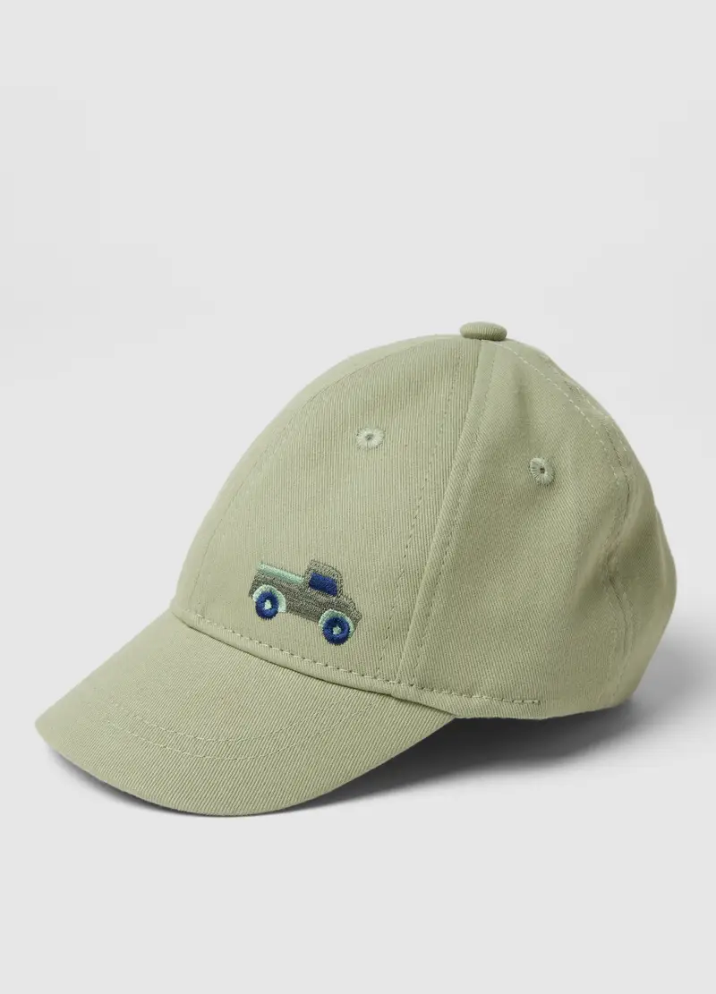 Cappellino Da Baseball In Puro Cotone Verde Da Bimbo Con Ricamo, Bambino, Verde miniatura 2