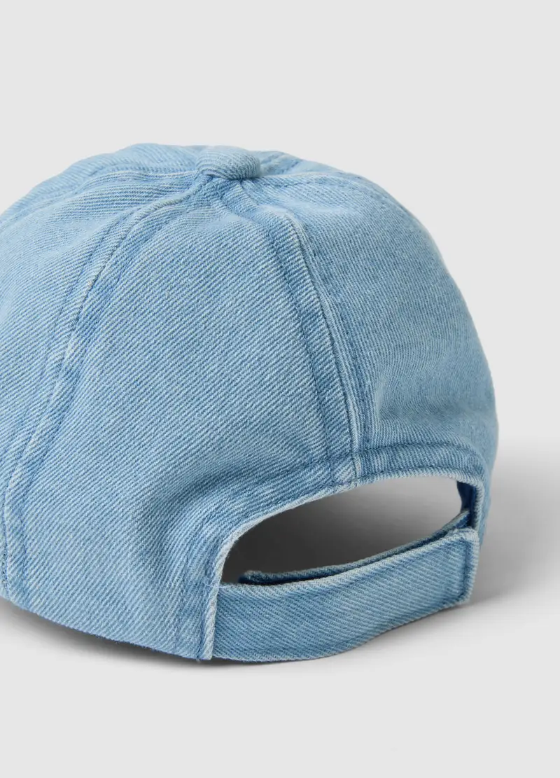 Cappellino In Puro Cotone Denim Azzurro Da Bimbo Con Barchetta, Bambino, Denim miniatura 3