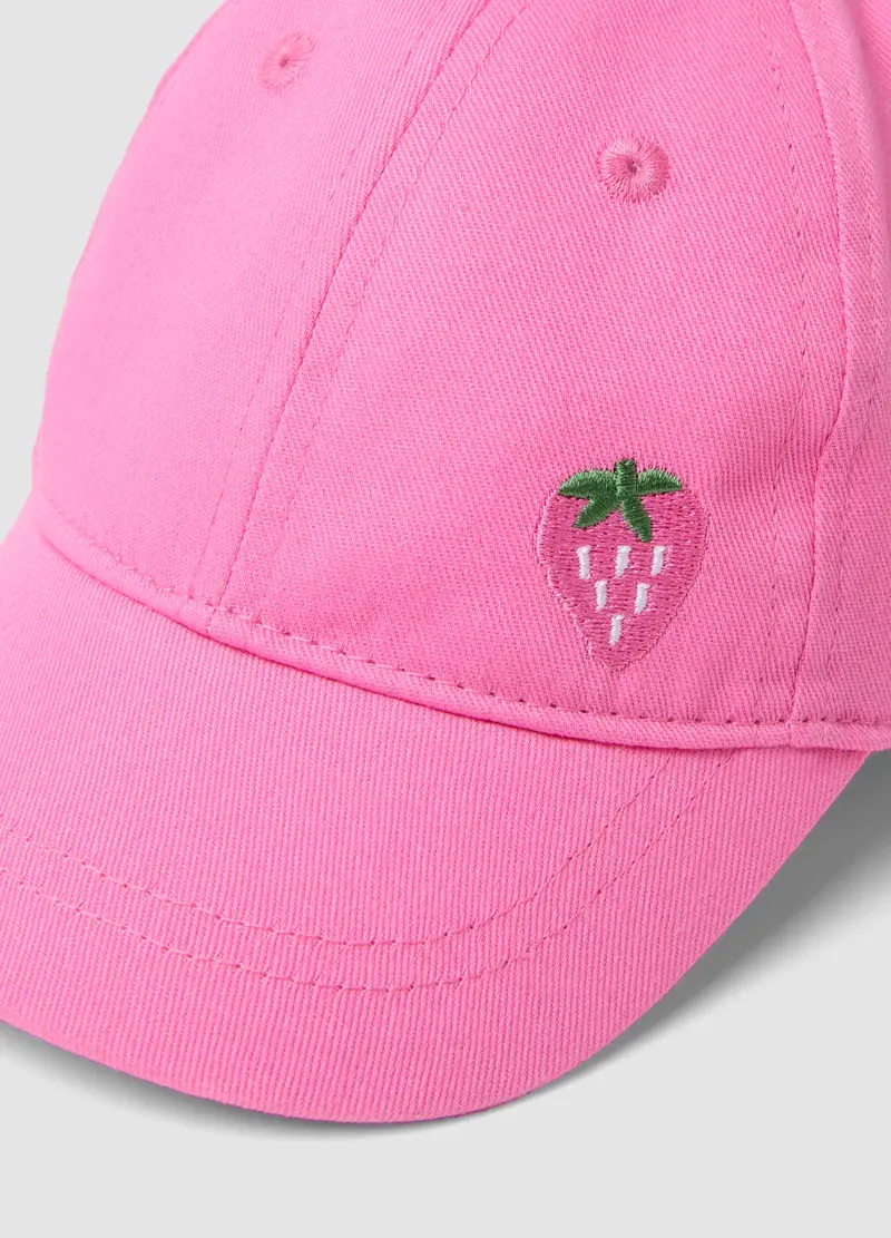 Cappellino In Puro Cotone Rosa Da Bimba Con Fragola, Bambina, Rosa miniatura 2