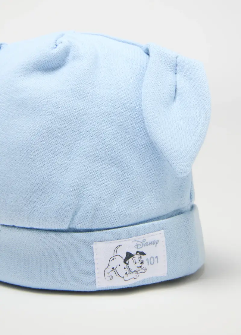 Cappello Azzurro Da Neonato In Puro Cotone Con Orecchie, Azzurro miniatura 3