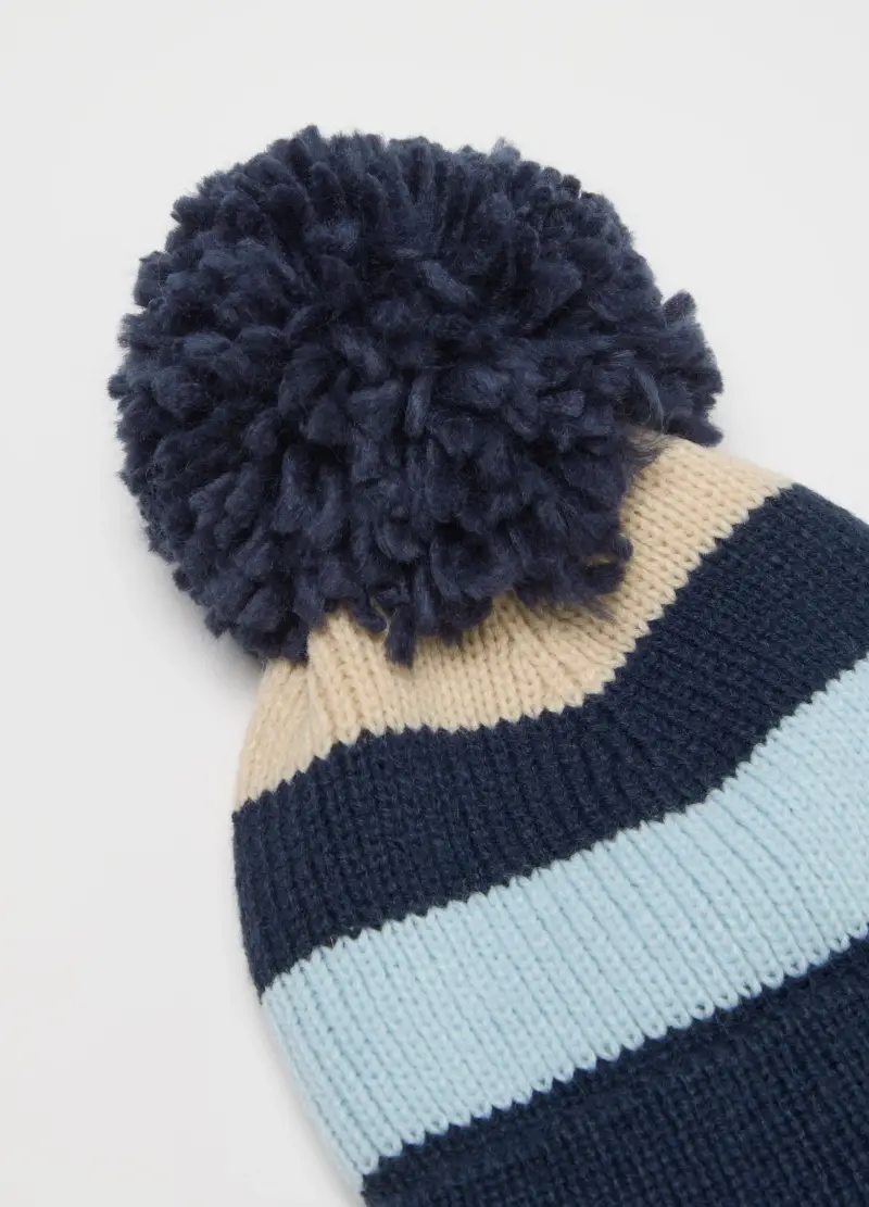 Cappello Blu Per Bambino Con Pompon, Blu miniatura 2