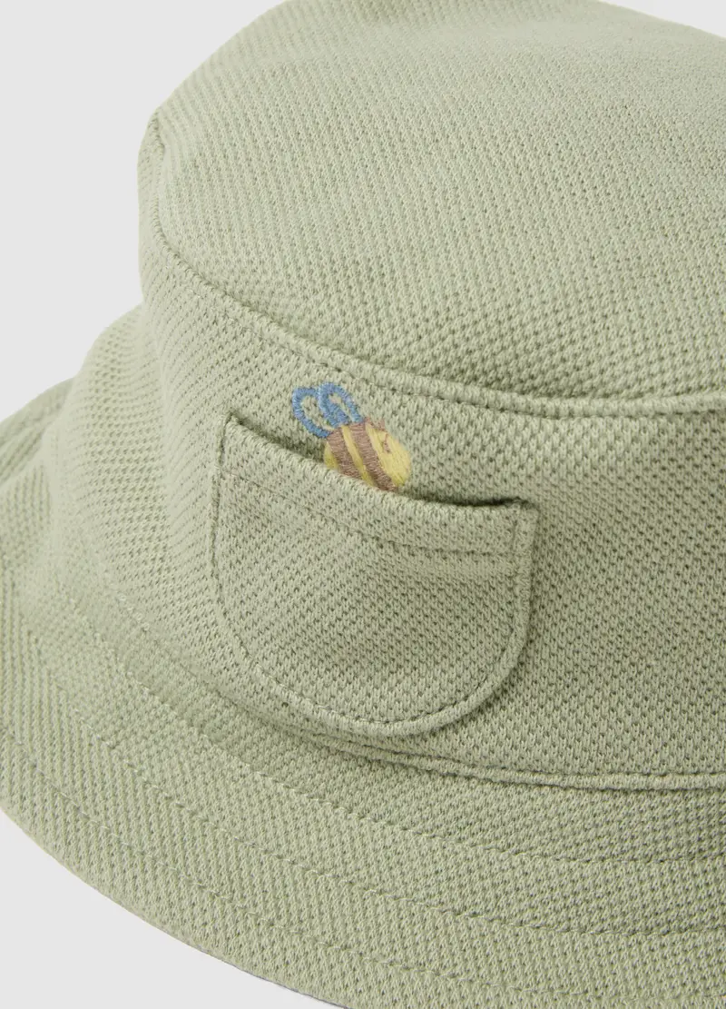 Cappello Bucket Verde In Cotone Organico Per Neonato, Verde miniatura 2