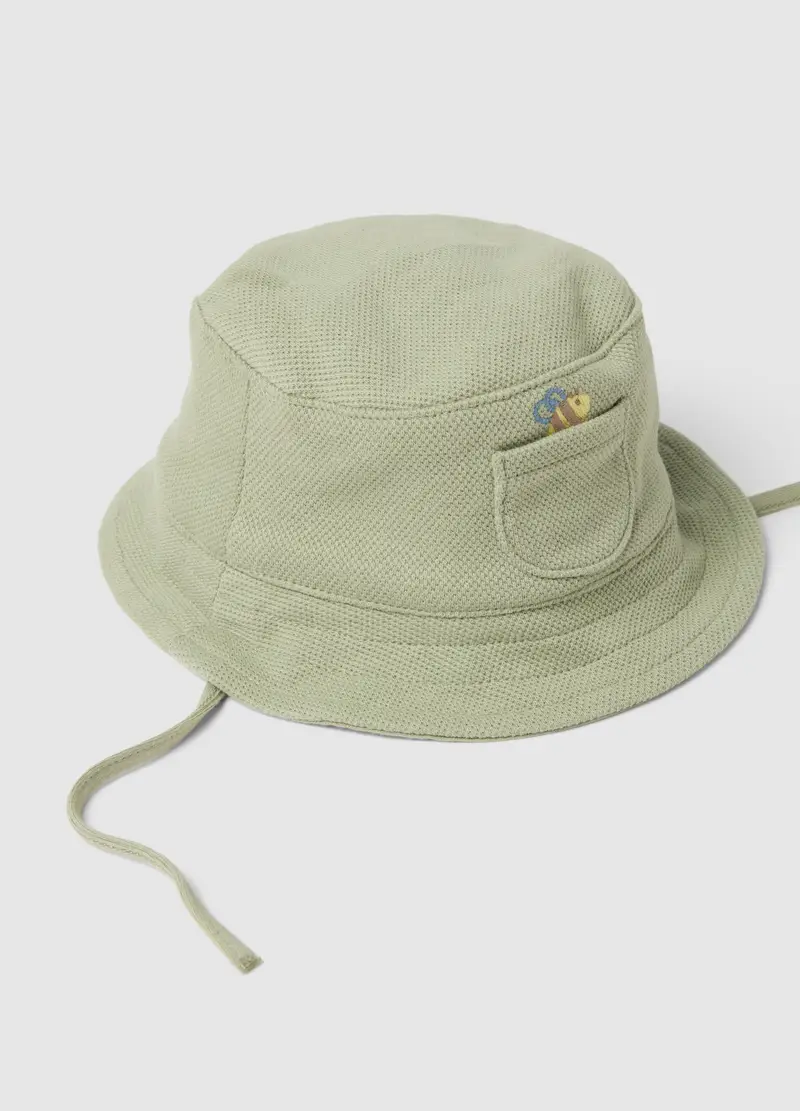 Cappello Bucket Verde In Cotone Organico Per Neonato, Verde miniatura 3