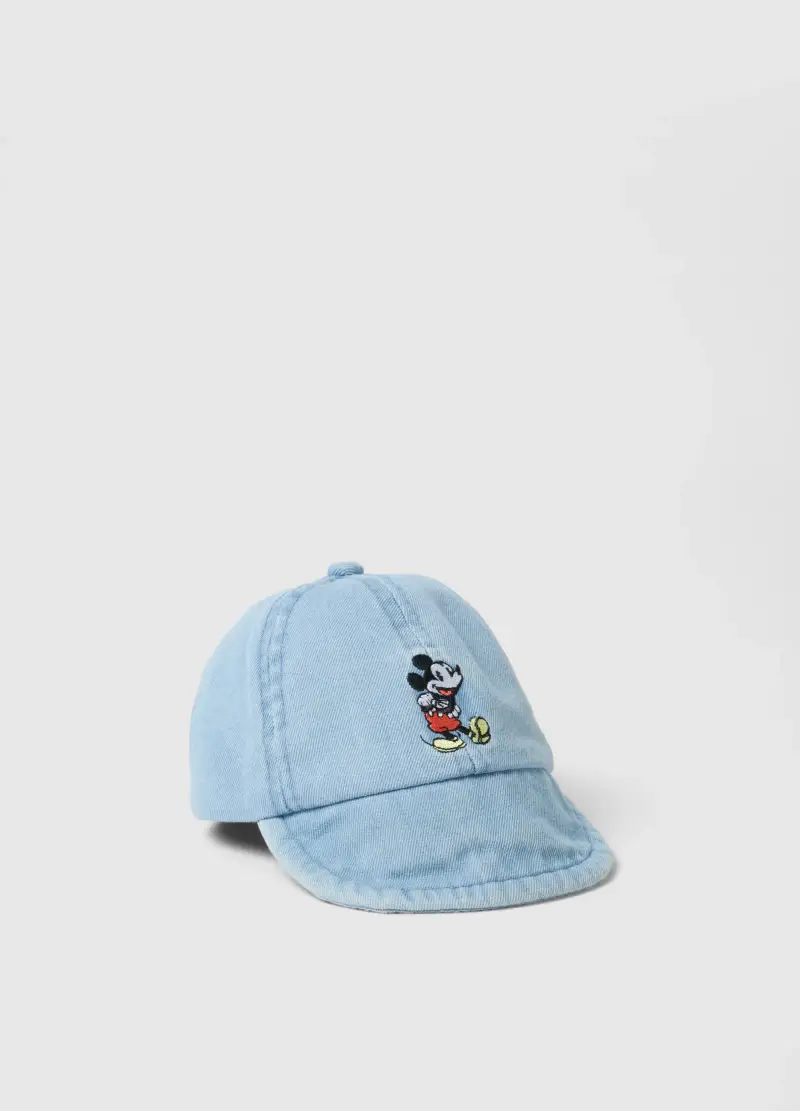 Cappello Da Baseball In Puro Cotone Azzurro Da Bimbo Con Topolino, Bambino, Azzurro