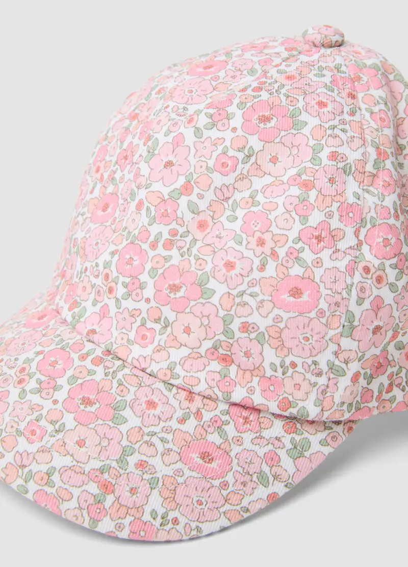 Cappello Da Baseball In Puro Cotone Multicolor Da Bimba Con Fiori, Bambina, Multicolor miniatura 3