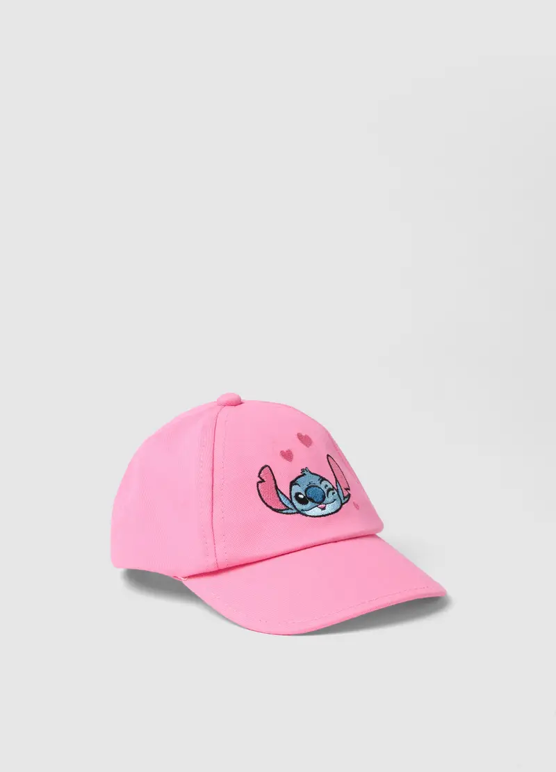 Cappello Da Baseball In Puro Cotone Rosa Da Bimba Con Stitch, Bambina, Rosa