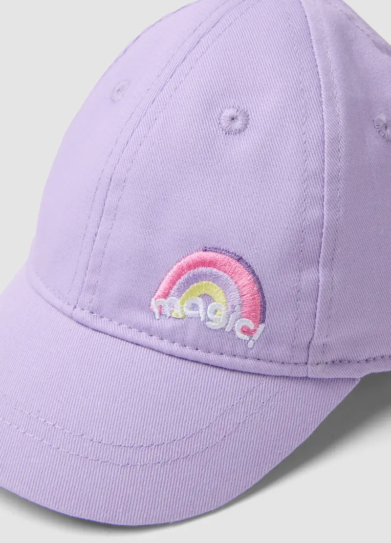 Cappello Da Baseball In Puro Cotone Viola Da Bimbo Con Ricamo, Bambina, Viola miniatura 2