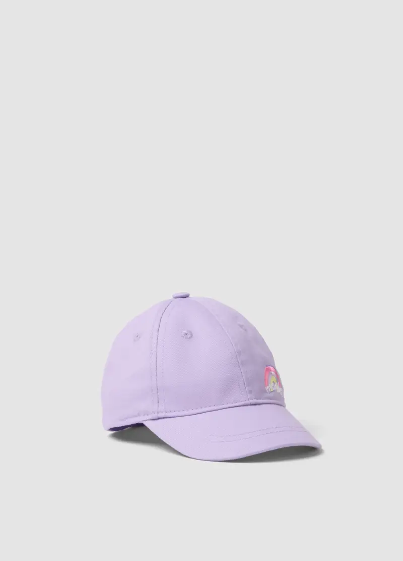 Cappello Da Baseball In Puro Cotone Viola Da Bimbo Con Ricamo, Bambina, Viola