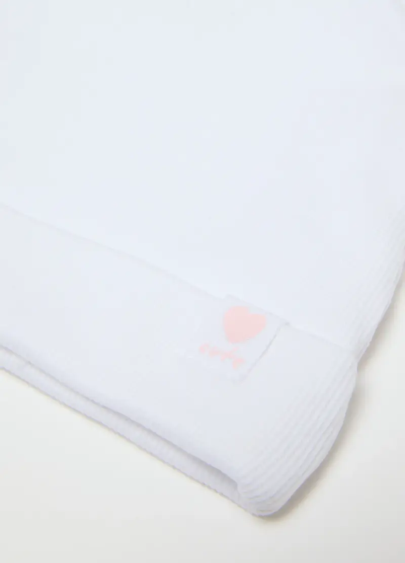 Cappello In Cotone Elasticizzato Bianco Da Bimba Con Orecchie, Bambina, Bianco miniatura 2