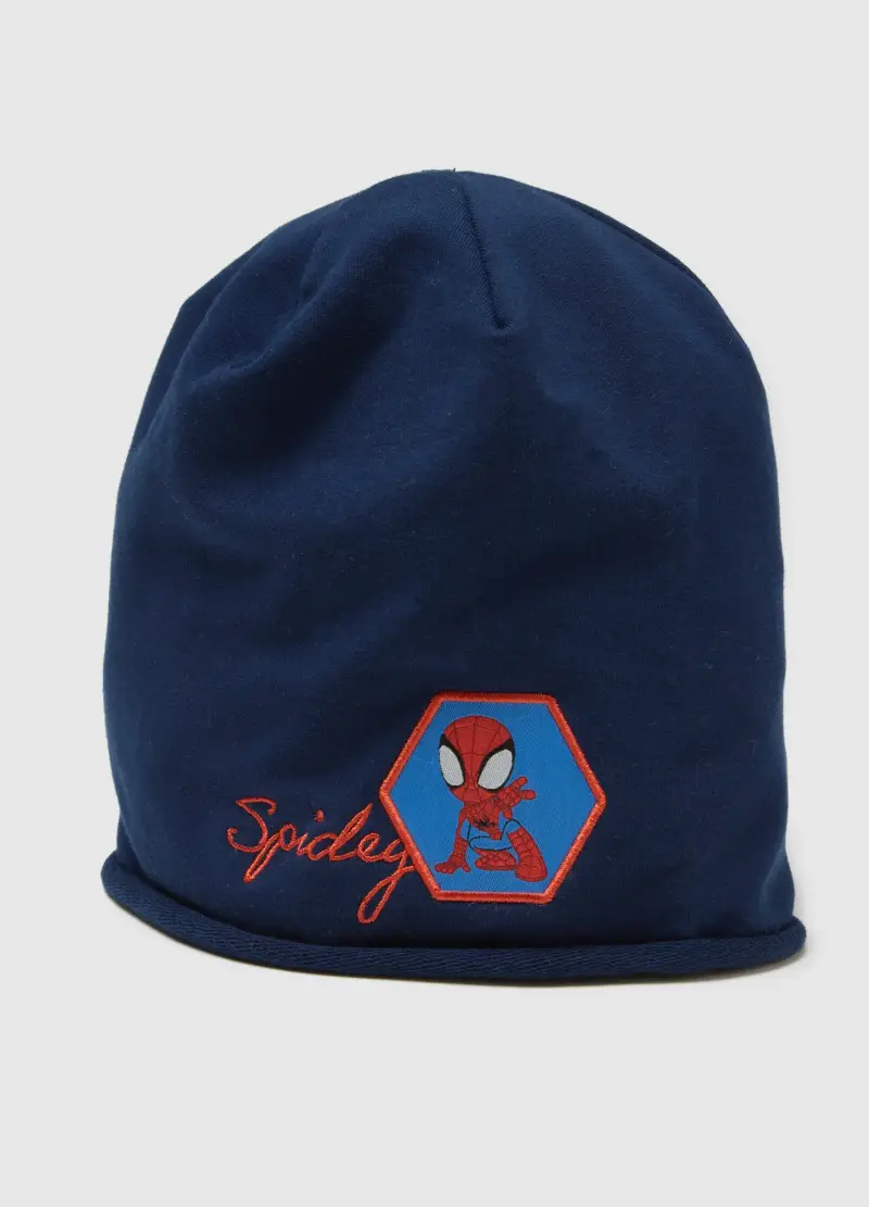 Cappello In Cotone Elasticizzato Blu Da Bimbo Con Motivo Di Spiderman, Bambino, Blu miniatura 3