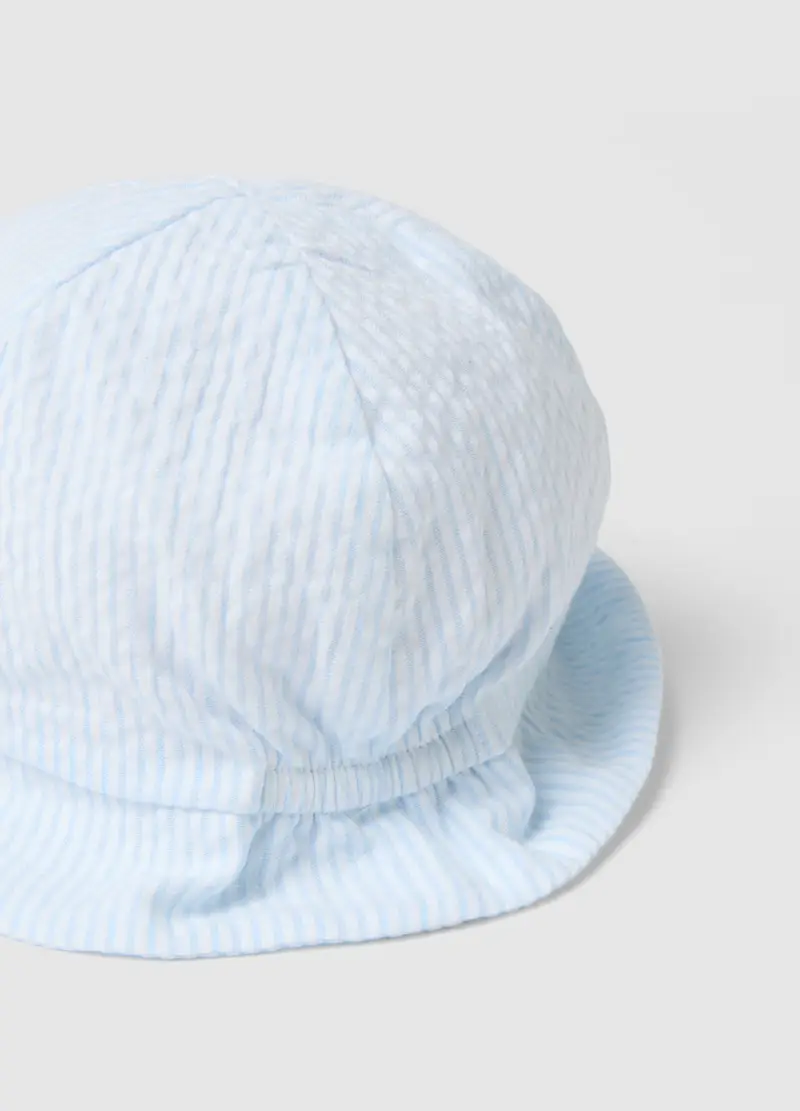 Cappello In Puro Cotone A Righe Multicolor Per Neonati Con Tesa, Neonato, Multicolor miniatura 2