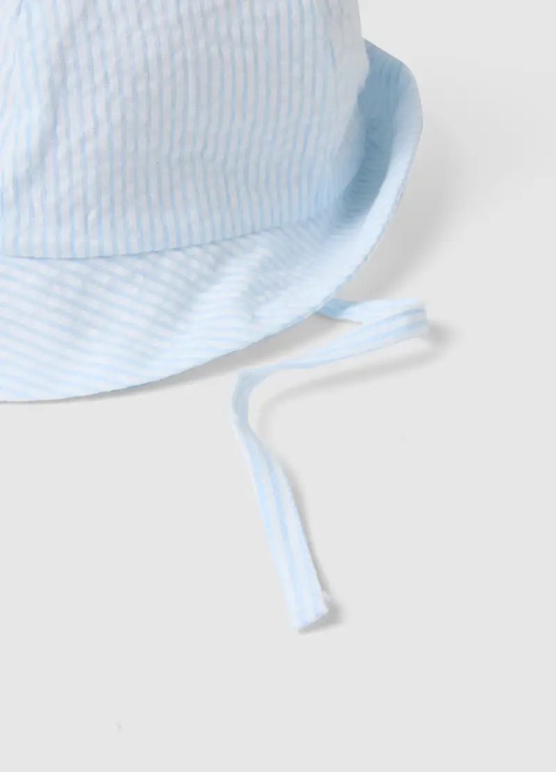 Cappello In Puro Cotone A Righe Multicolor Per Neonati Con Tesa, Neonato, Multicolor miniatura 3