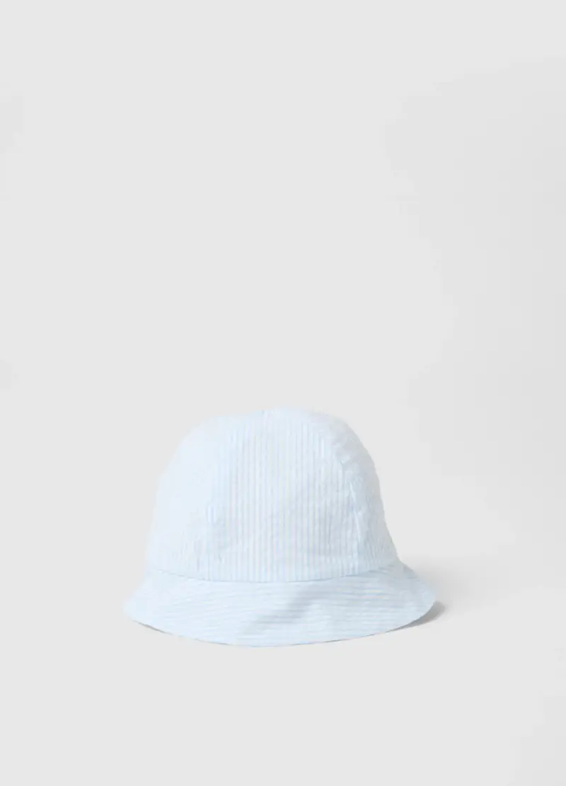 Cappello In Puro Cotone A Righe Multicolor Per Neonati Con Tesa, Neonato, Multicolor