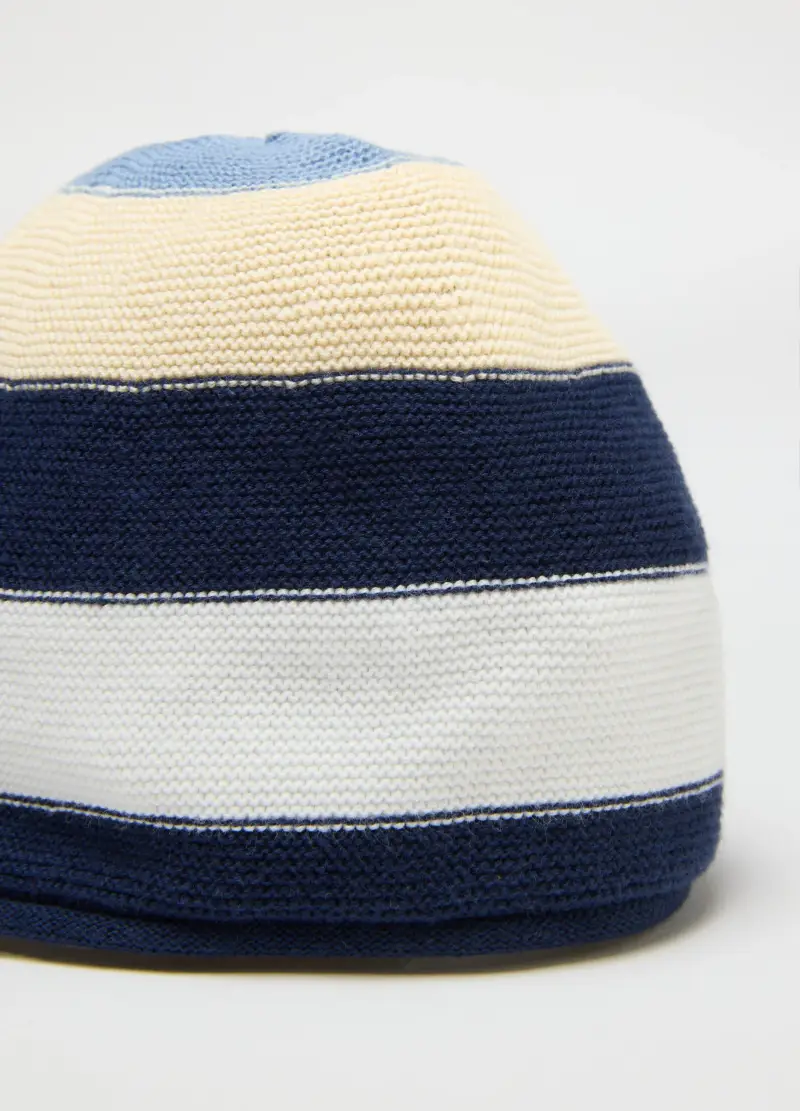Fagottino Cappello A Righe Multicolor Per Neonati In Puro Cotone miniatura 3