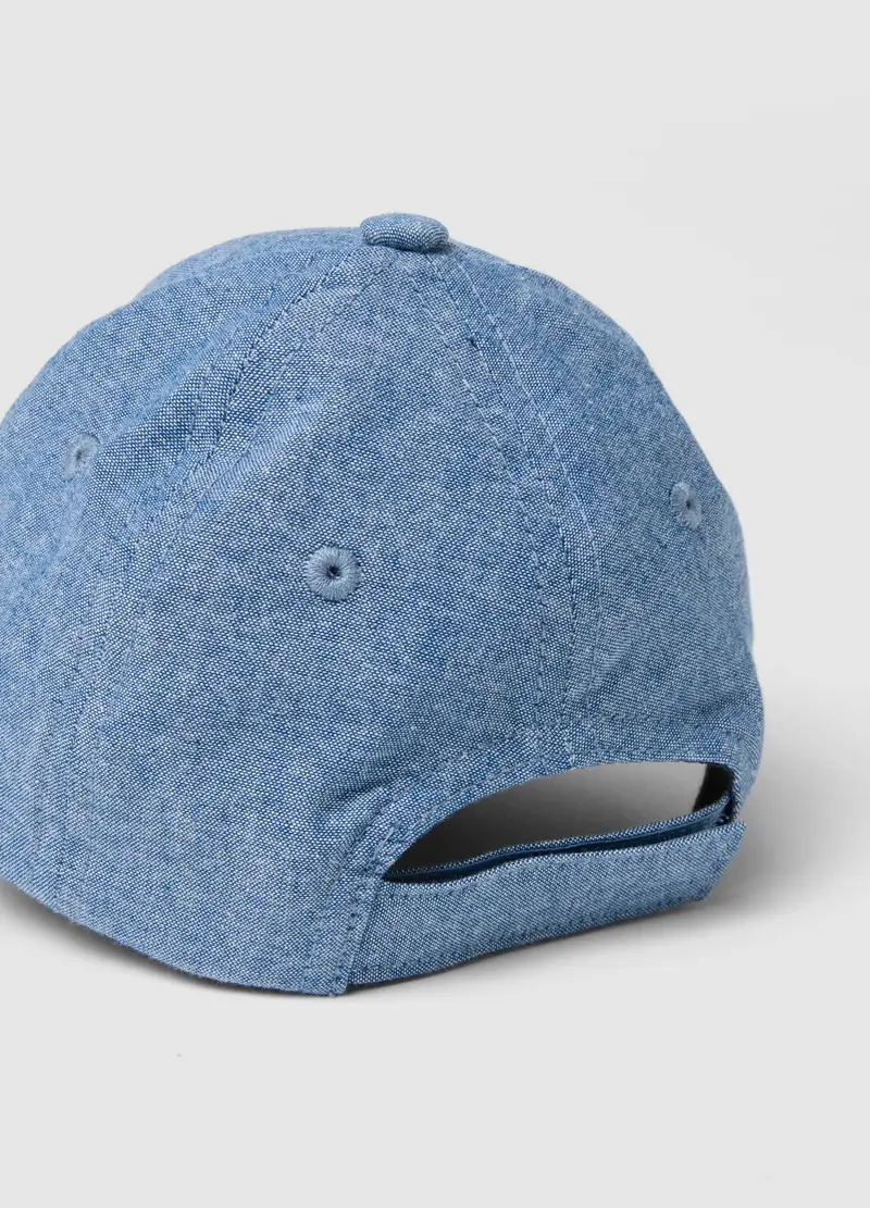 Cappello In Puro Cotone Denim Azzurro Da Bimbo Con Coccodrillo, Bambino, Denim miniatura 3