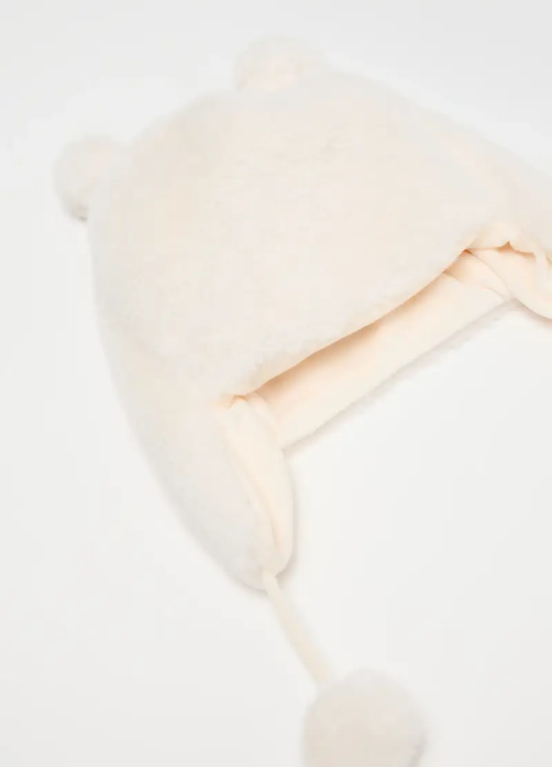 Cappello Peruano Bianco In Ecopelle, Bambina, Bianco miniatura 2