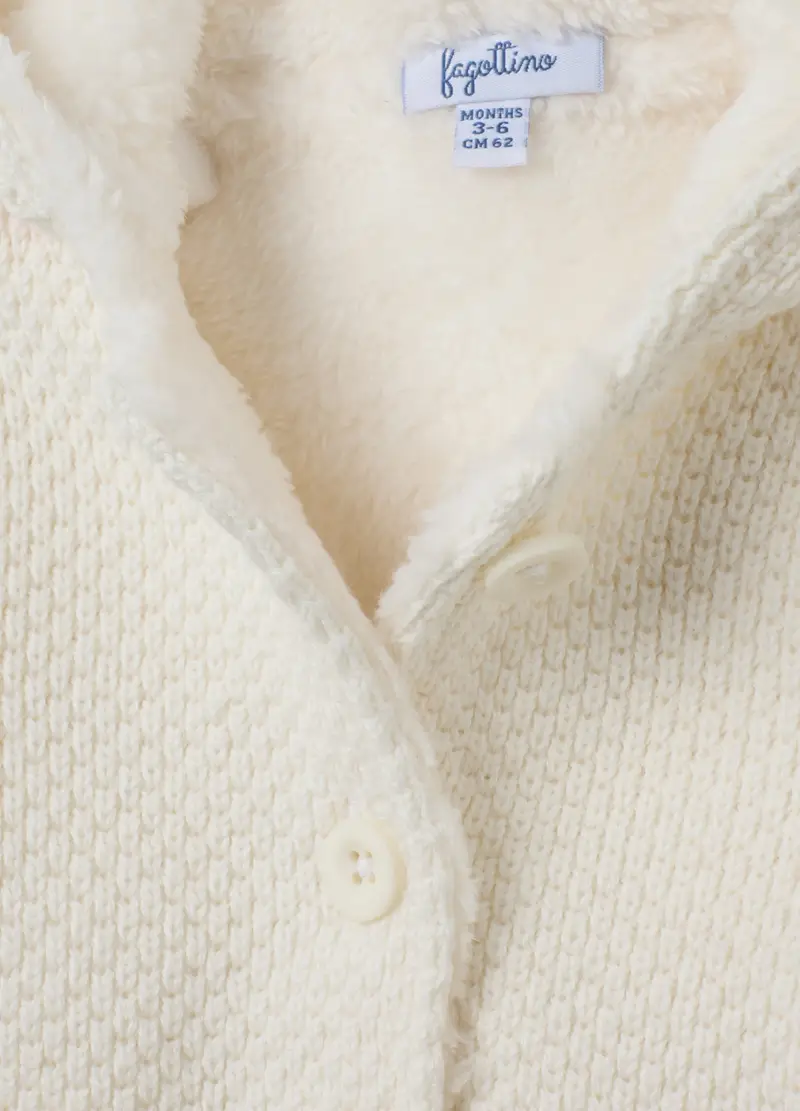 FAGOTTINO, Cappottino Da Bambina In Puro Cotone Bianco Regular Fit, Unisex, Bianco, Taglia: 3-6 miniatura 2