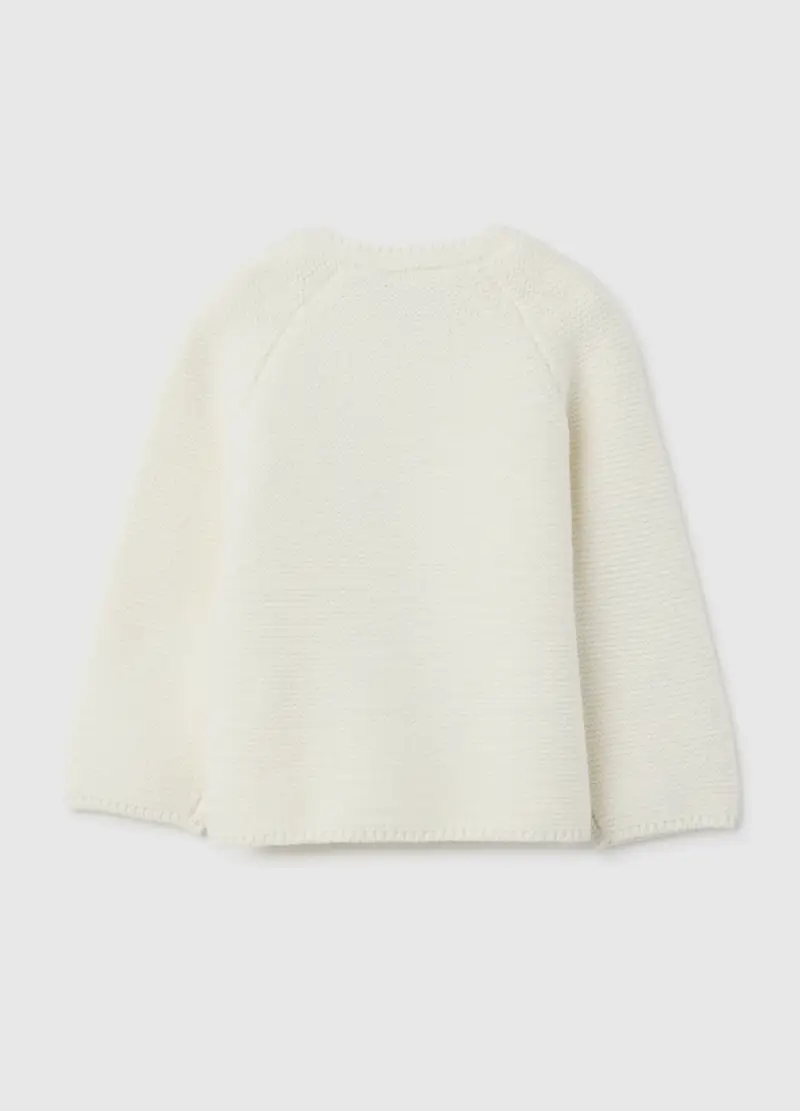 Cappotto Da Neonato In Puro Cotone Bianco Regular Fit, Unisex, Bianco miniatura 2