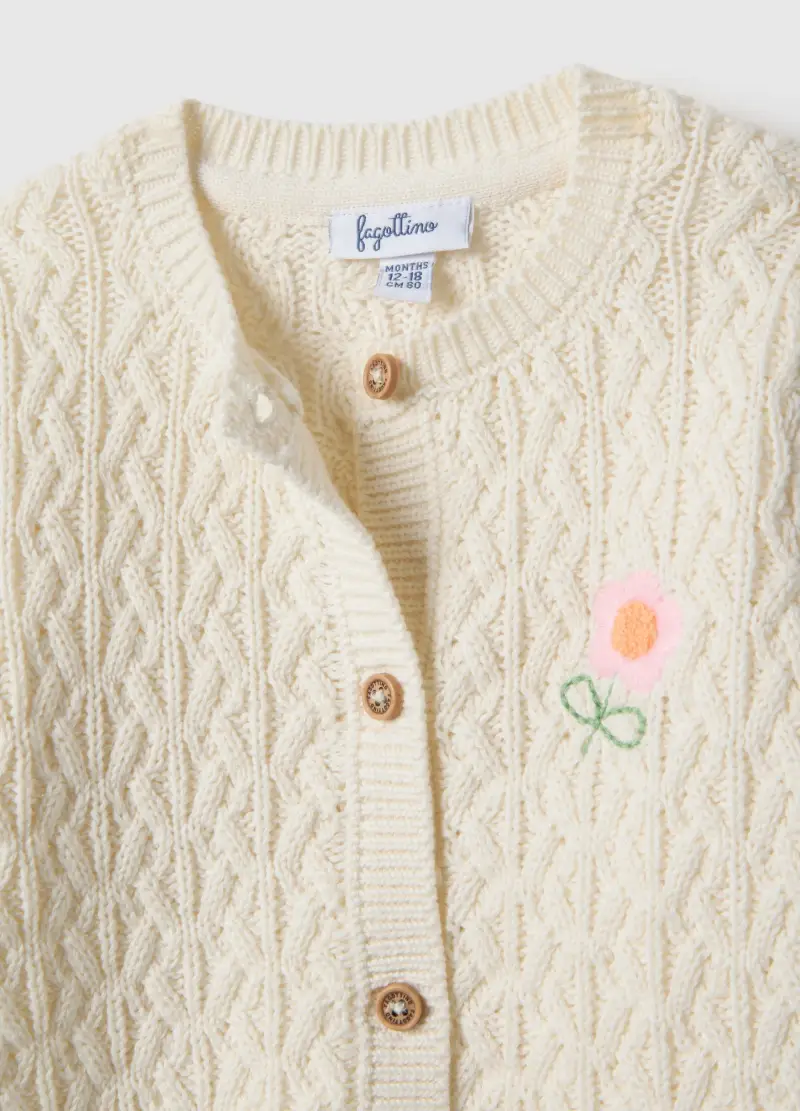 FAGOTTINO Cardigan Bambina Beige 4080261 miniatura 3