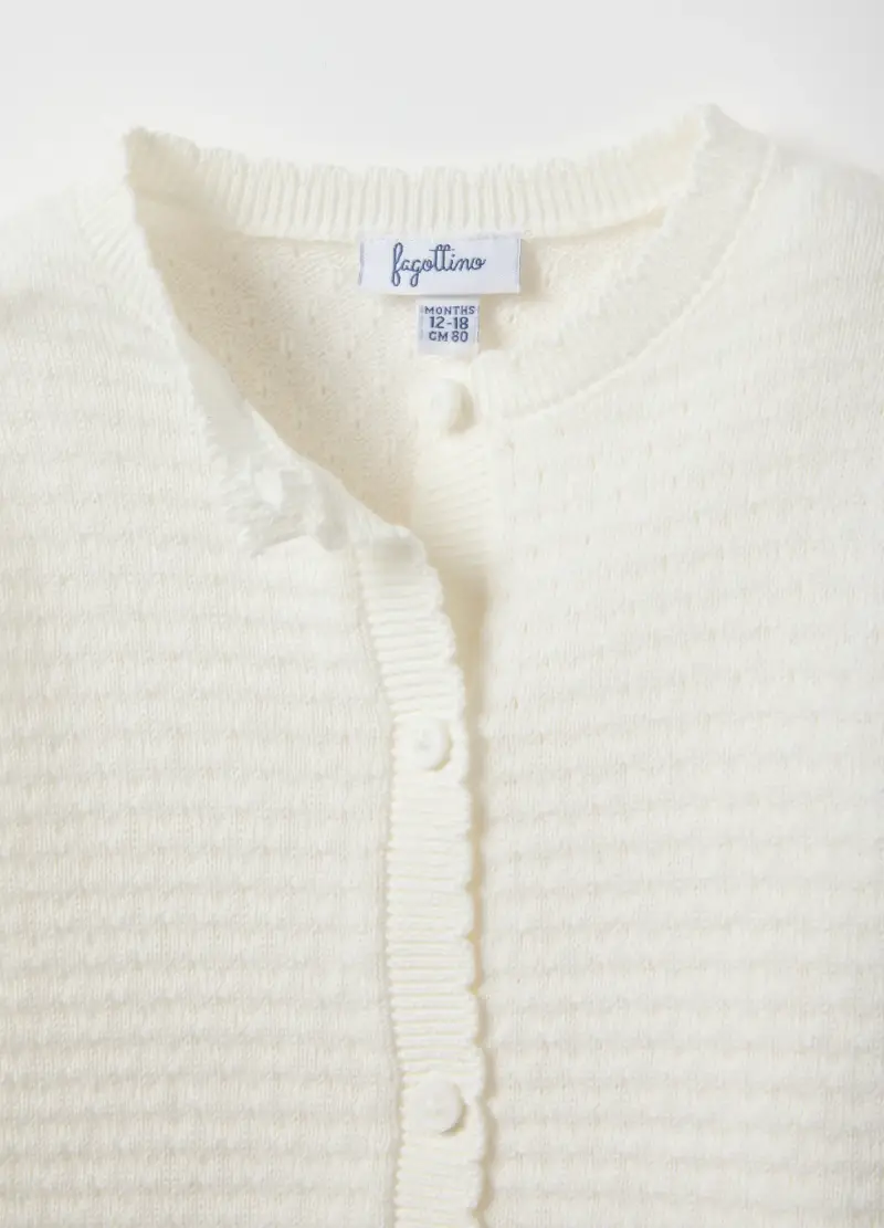 FAGOTTINO Cardigan Bambina Bianco 4154425 miniatura 3