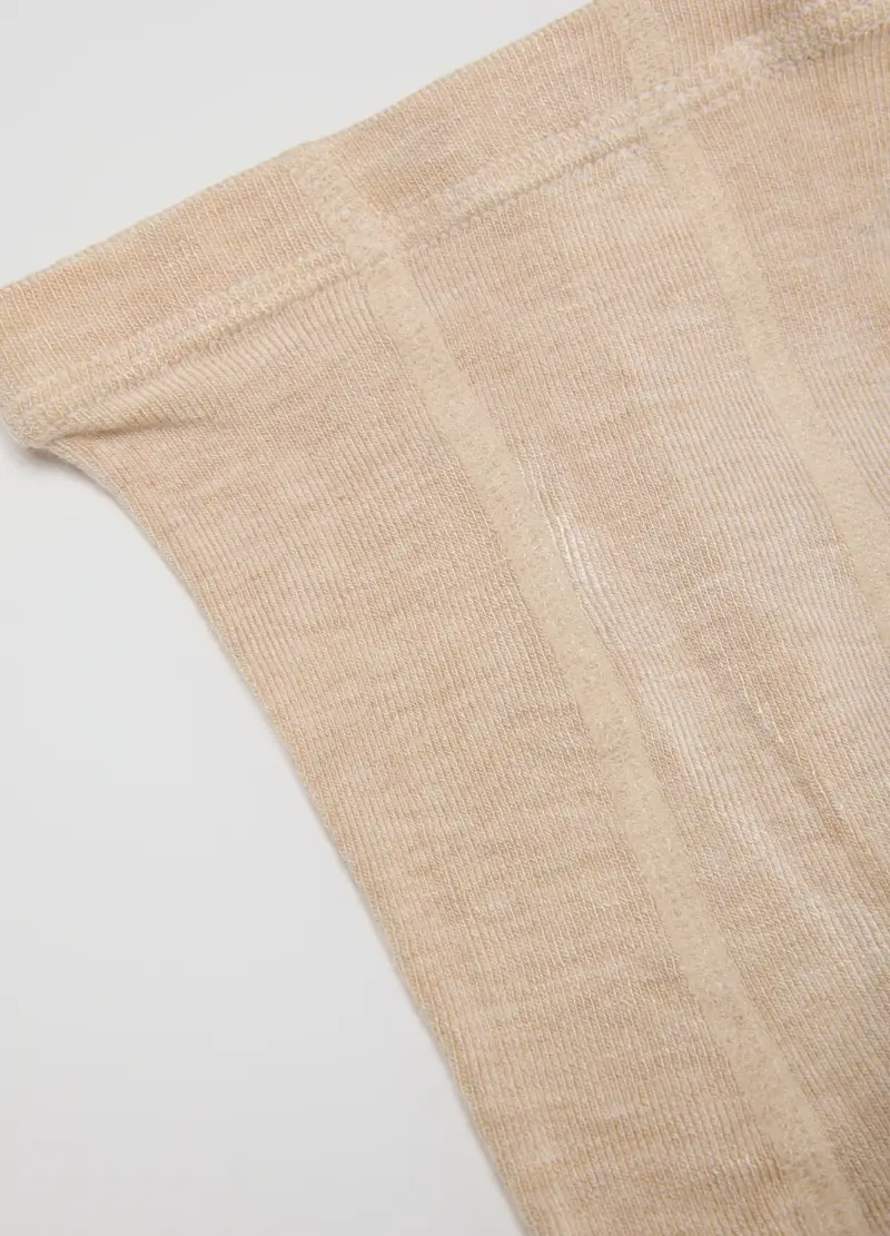 Collant Beige In Tessuto Elasticizzato, Bambina, Beige miniatura 3