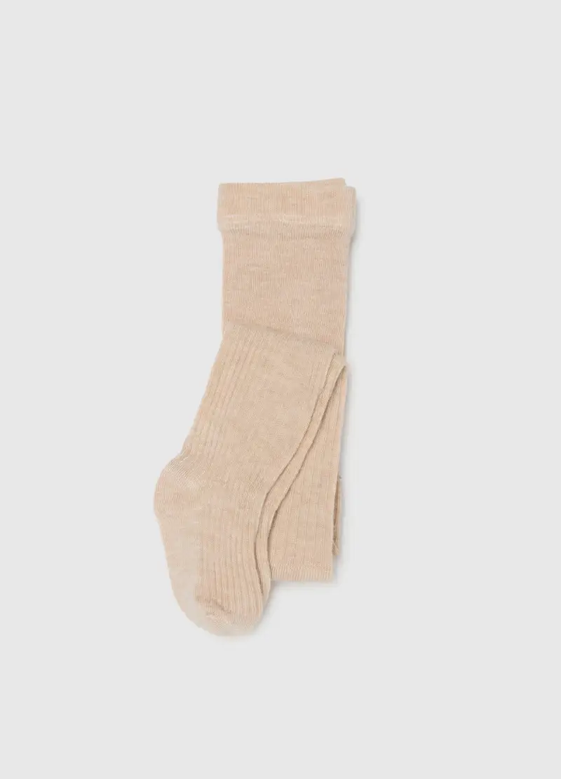 Collant Beige In Tessuto Elasticizzato, Bambina, Beige
