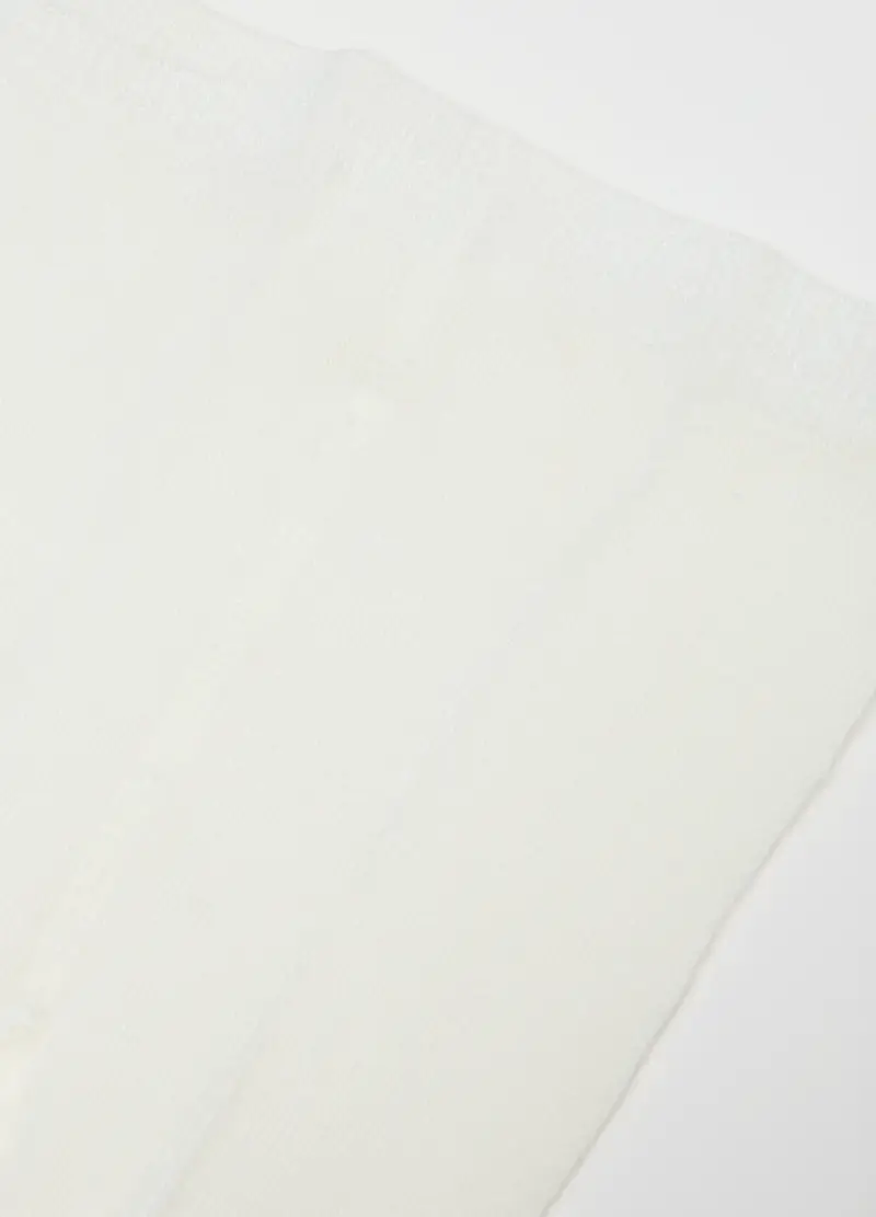 Collant Bianco Per Bambina In Tessuto Elasticizzato, Bianco miniatura 3