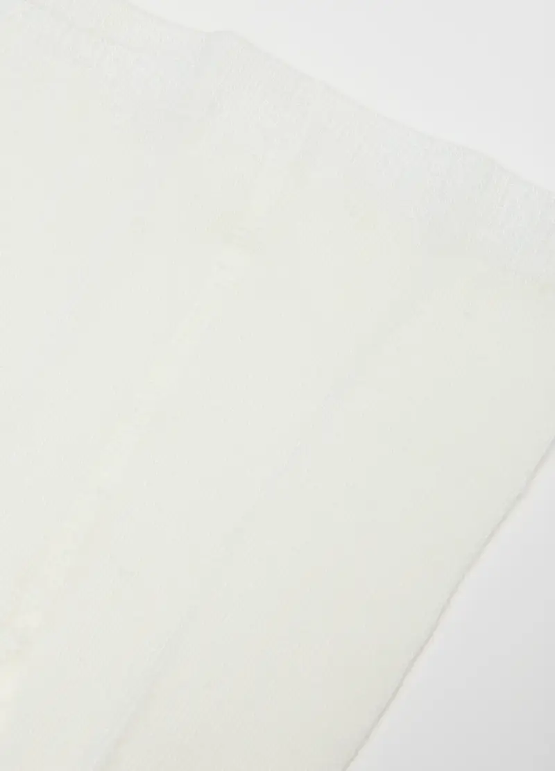 Collant Bianco Per Bambina In Tessuto Elasticizzato, Bianco miniatura 3