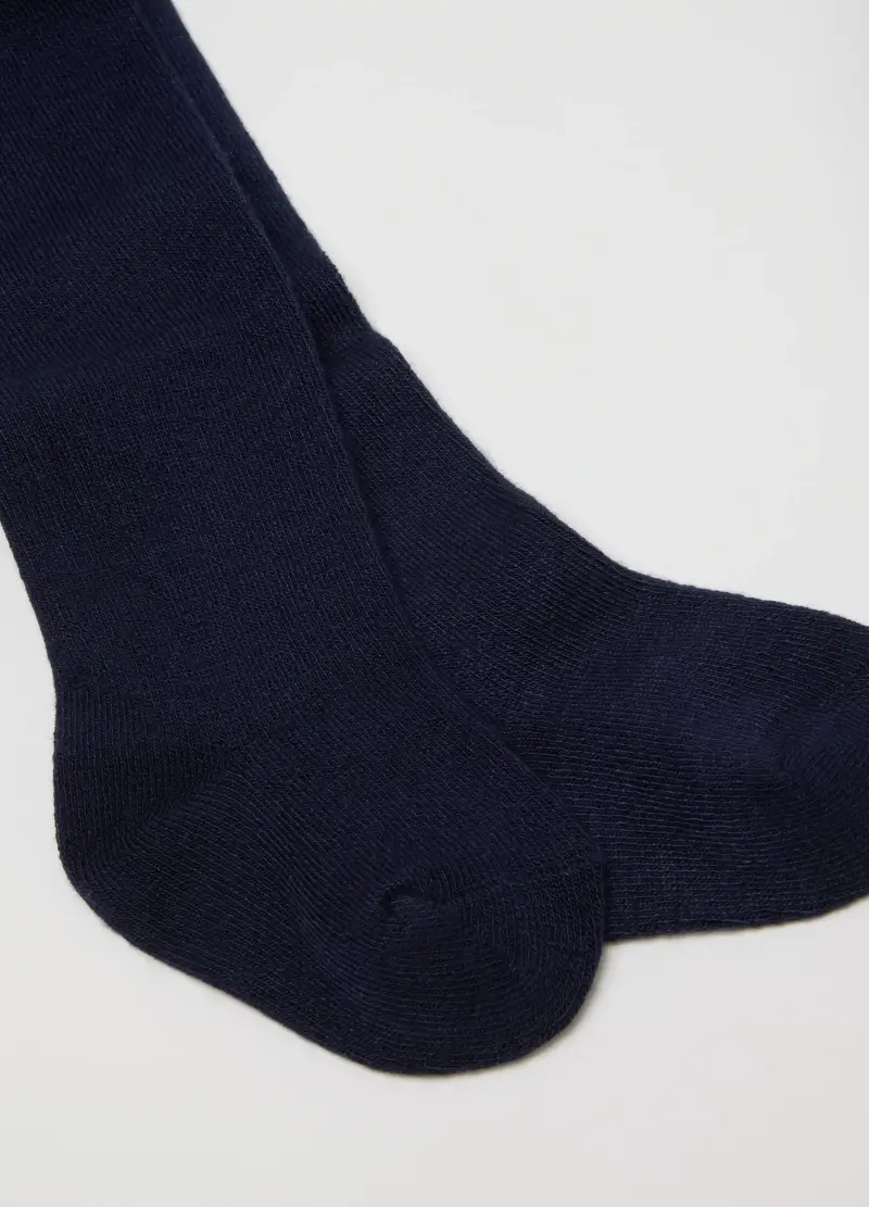 Collant Blu In Bambù Elasticizzato Per Bambina, Blu miniatura 2