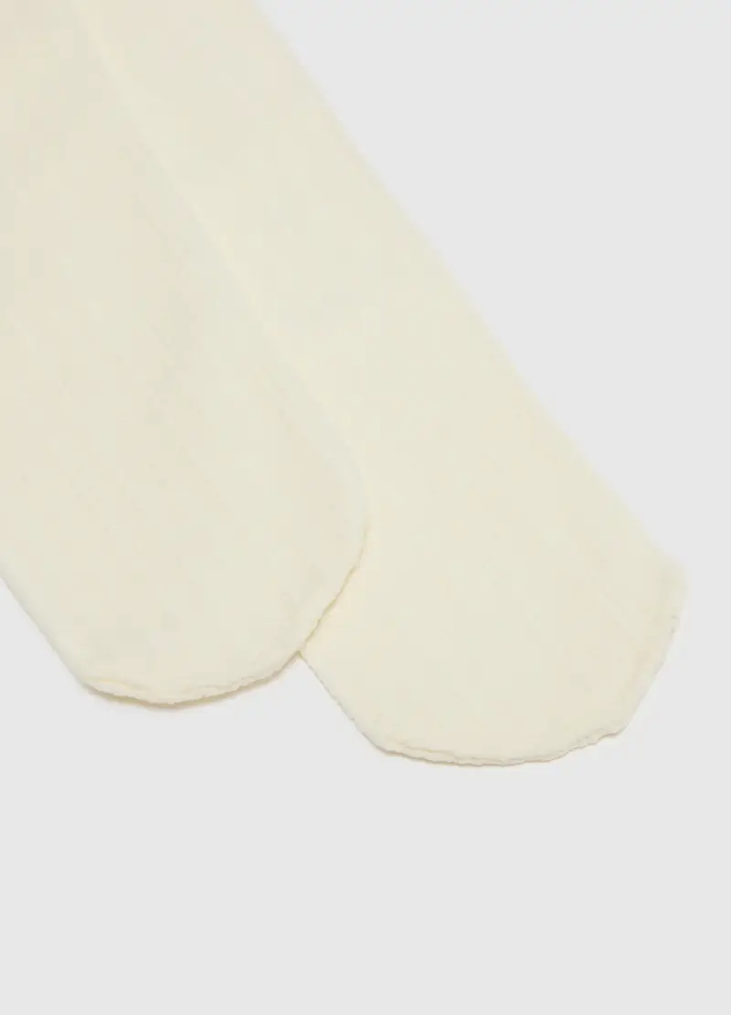 Collant Da Bambina In Tessuto Elasticizzato Beige, Beige miniatura 3