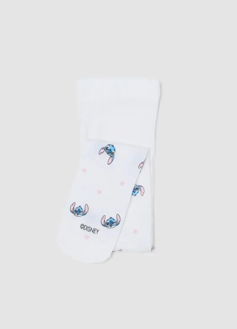 Collant Elasticizzati Bianchi Da Neonata Con Stitch, Bambina, Bianco