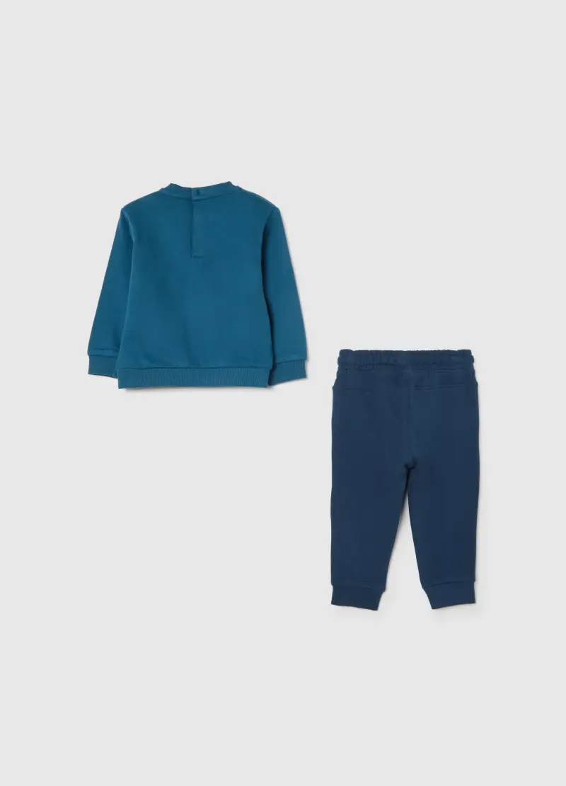 Completo Blu Da Bimbo In Puro Cotone Regular Fit Con Orsetto, Bambino, Blu miniatura 2