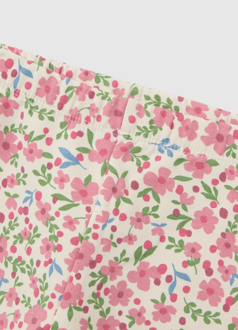 Completo Da Bambina In Misto Cotone Beige Con Stampa, Beige miniatura 2