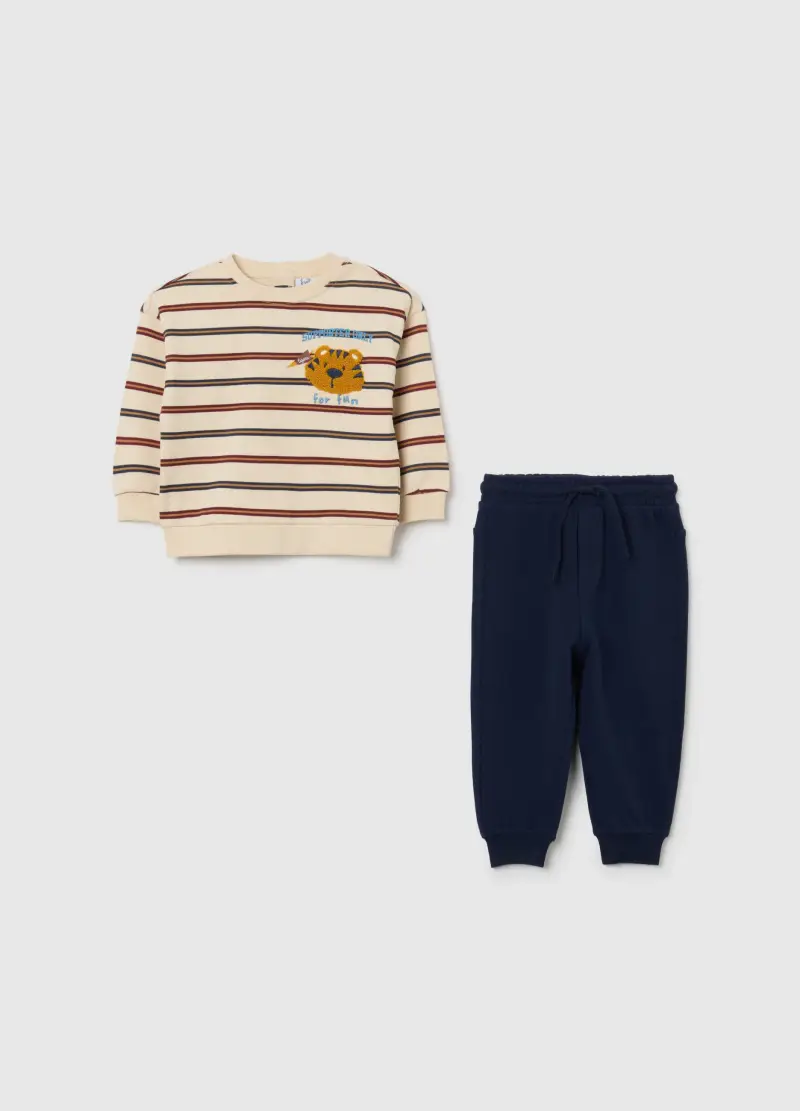 Completo Da Bambino In Puro Cotone Multicolor Regular Fit, Multicolor