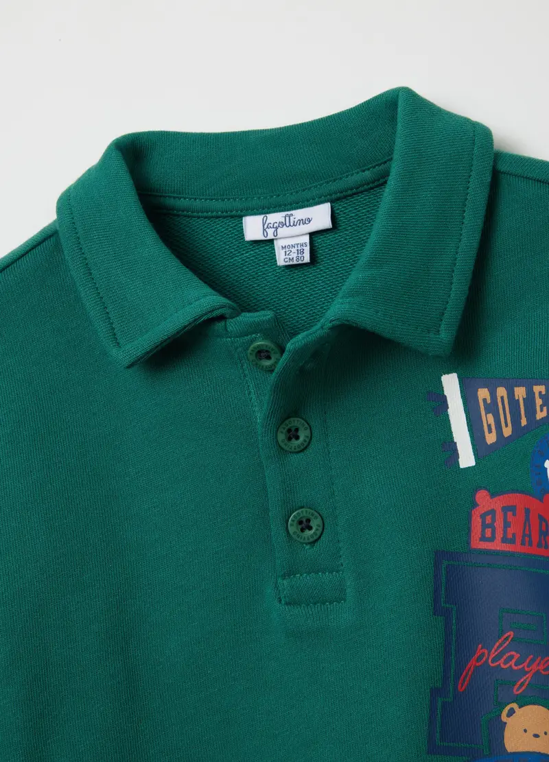 FAGOTTINO, Completo Da Bambino In Puro Cotone Verde Regular Fit, Verde, Taglia: 9-12 miniatura 2