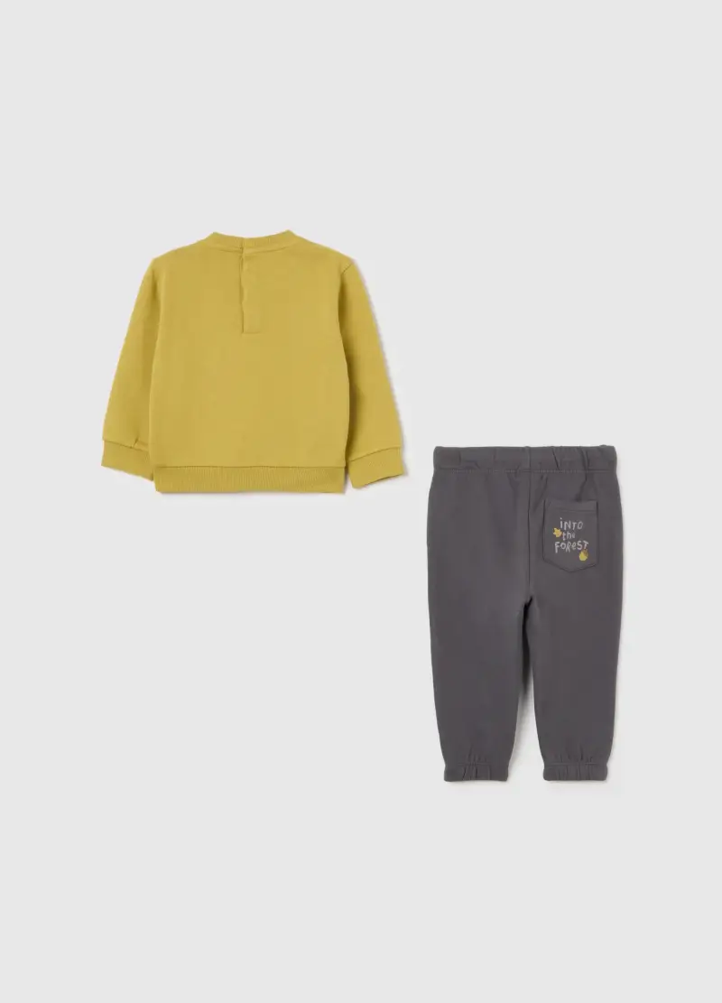 Completo Felpa Giallo E Pantaloni Grigi, Bambino, Nero miniatura 2