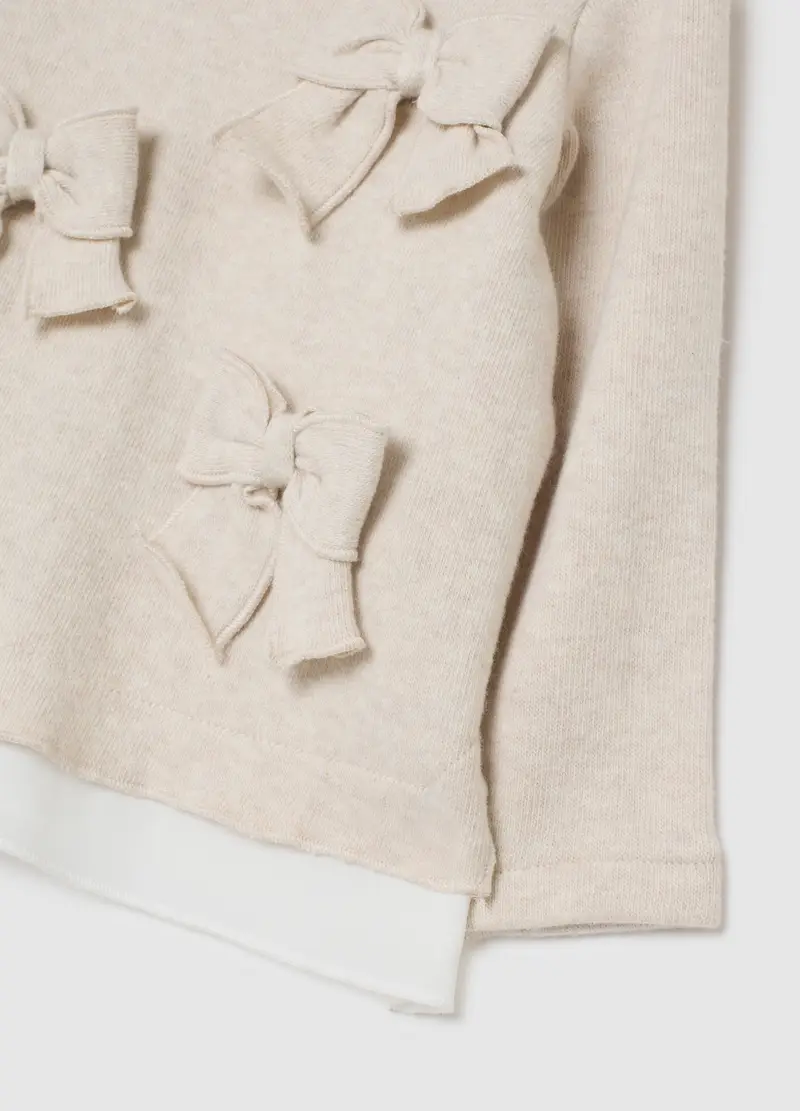 Completo Felpa Pantalone Beige Da Bimba In Misto Cotone Regular Fit, Bambina, Beige miniatura 3